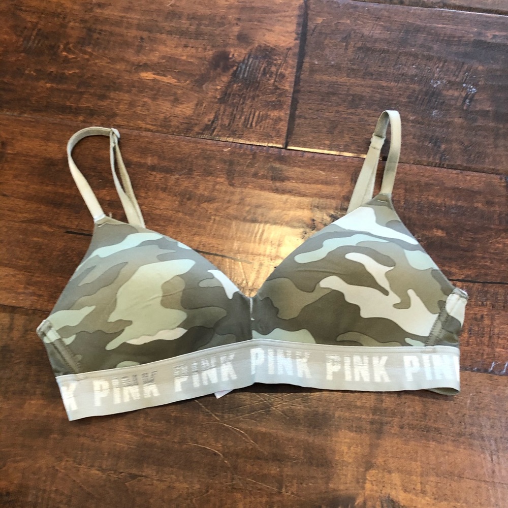 VS PINK wear everywhere wireless bra CAMO
